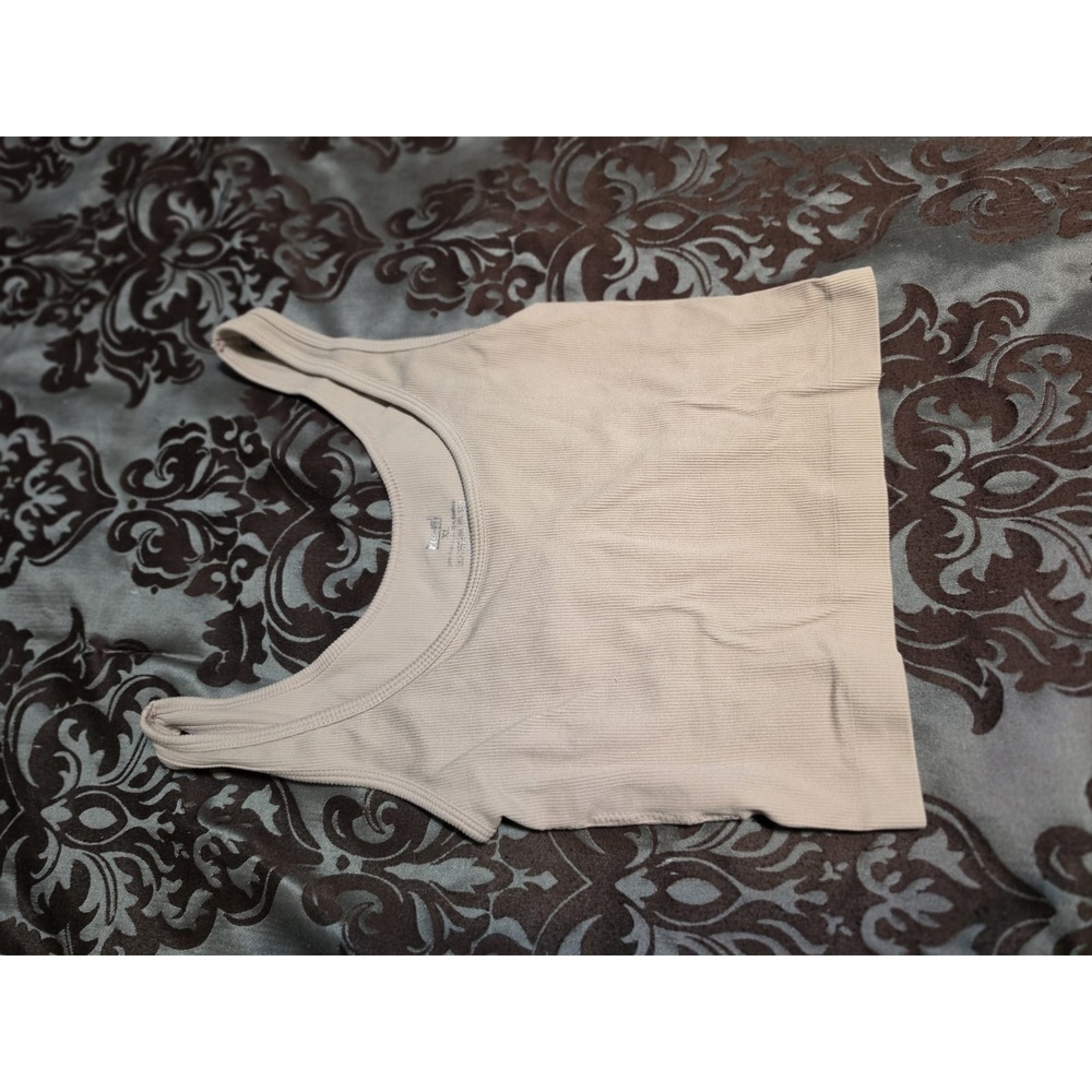 Soft Ribbed Cropped‎ Tank Off White Juniors XL